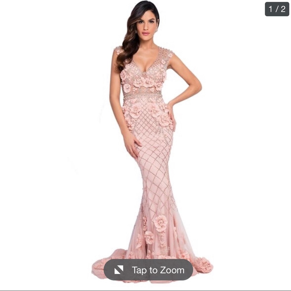 Terani Couture V neck evening gown 1722GL4488